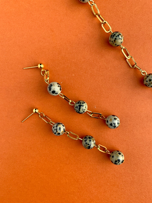 CRUELLA CHOKER + DROP EARRINGS