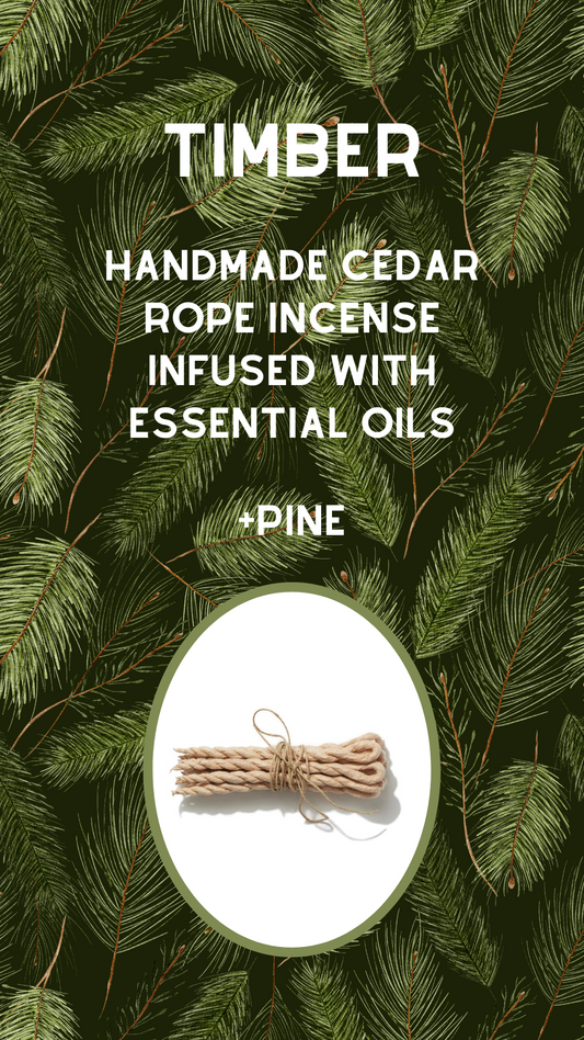 TIMBER CEDAR ROPE INCENSE + INFUSED WITH ESSENTIAL OILS